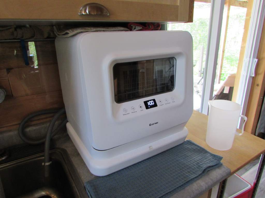A small countertop dishwasher.